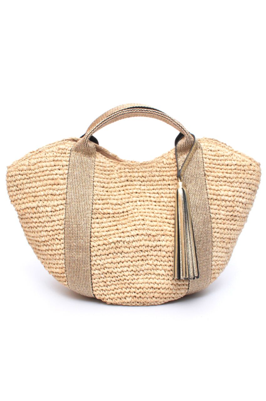 RAFFIA TAPE HANDLE TOTE  / ラフィア テープハンドルトート