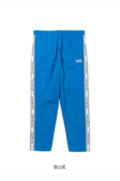 TAPE DESIGN NYLON PANTS  (ブルー) ナイロン / 軽量 / 裾ドローコード付き / セットアップ対応 / 15081RG