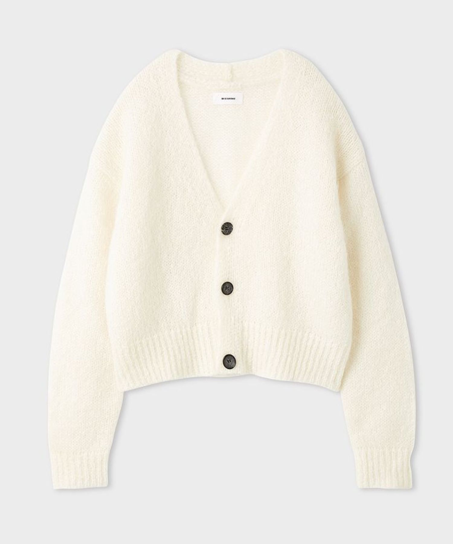 ホリデーシャギーニットカーデ(ホワイト) モヘア / ショート丈 / MWND255022