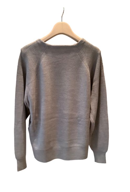 Boat neck knit pullover (ライトグレー) ウール /  クロップド丈 / 手洗い可 /  サイドスリット/ FN242-05402