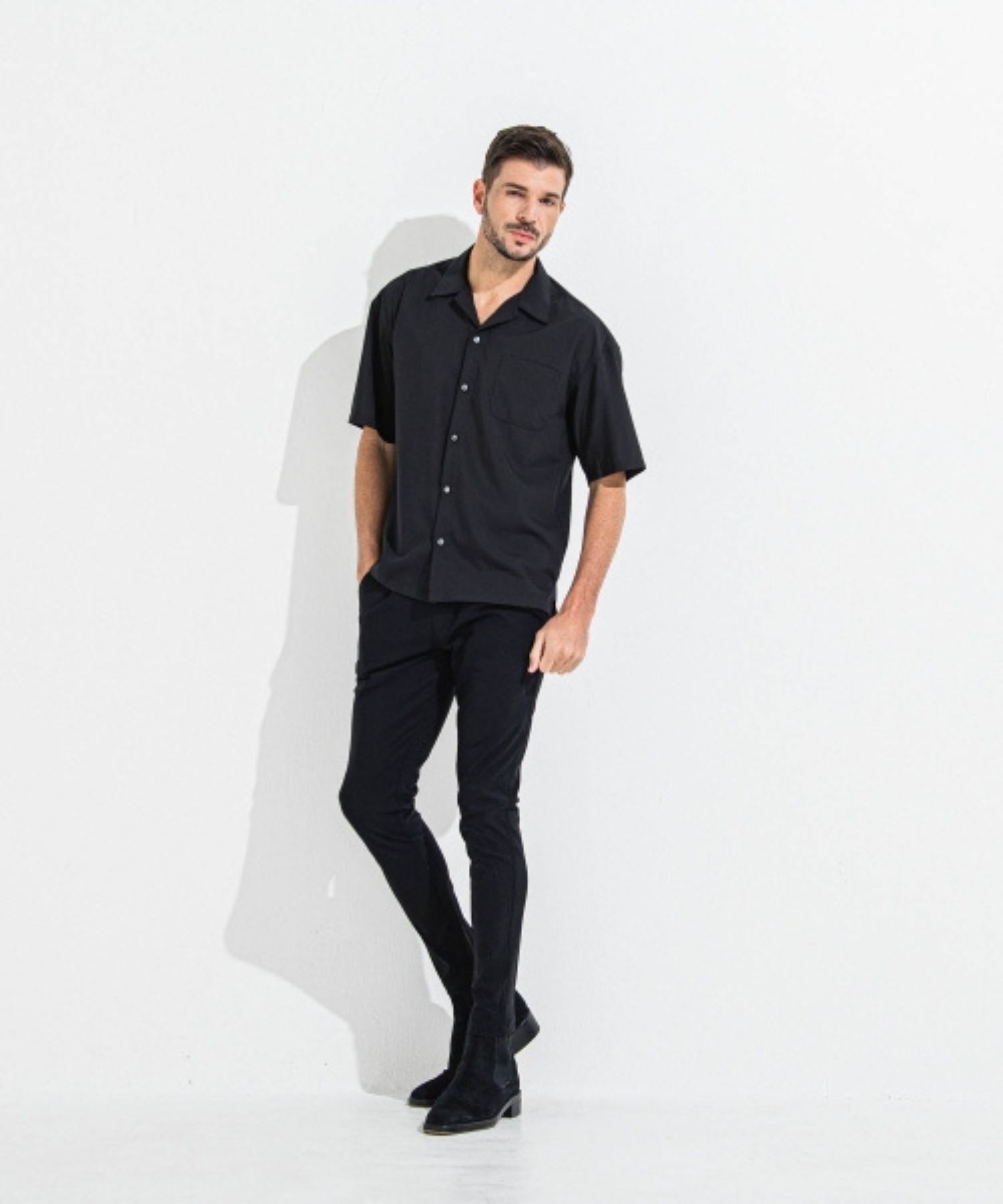 CHRIS EASY TUCK PANTS (ブラック) ナイロン / 360度ストレッチ/ シーズンレス /スラッシュサイドポケット/RC36-ST-016T-2