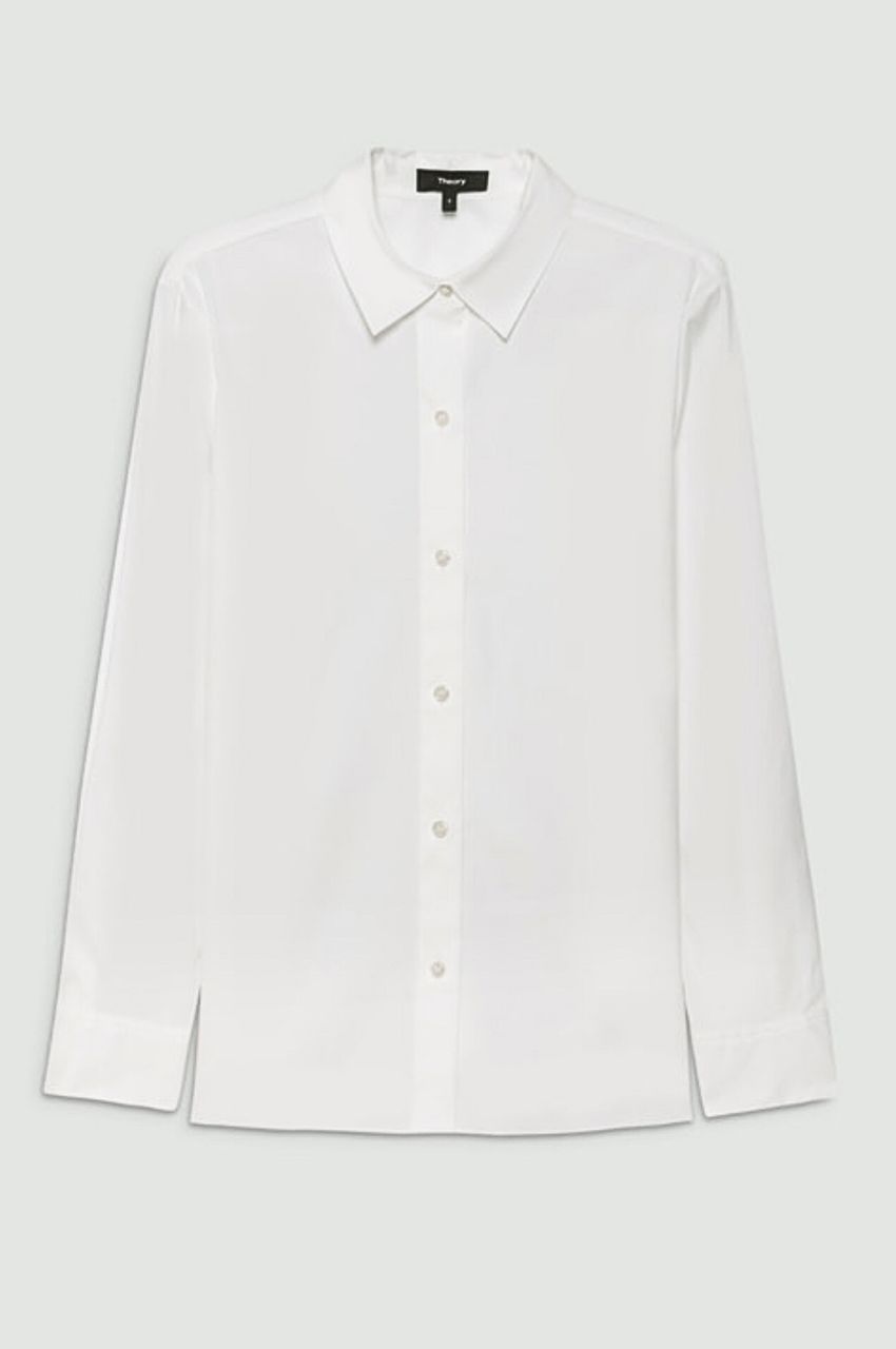 Cotton Shirting Straight Shirt B ( ホワイト ) コットン / ストレッチ / ストレートシャツ / 手洗い可 / 01-5108202