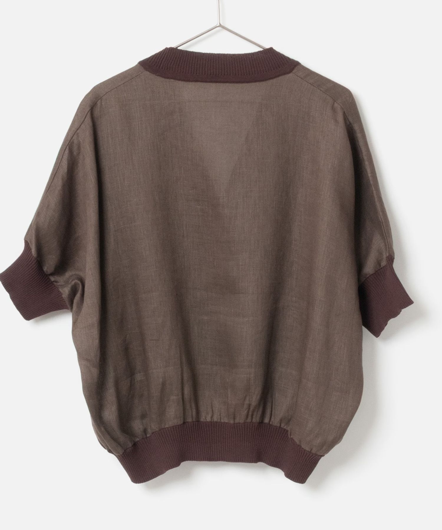 Linen Shirt Cardigan (ブラウン) リネン /前ボタン / 軽い / 手洗可 / BS261-53066