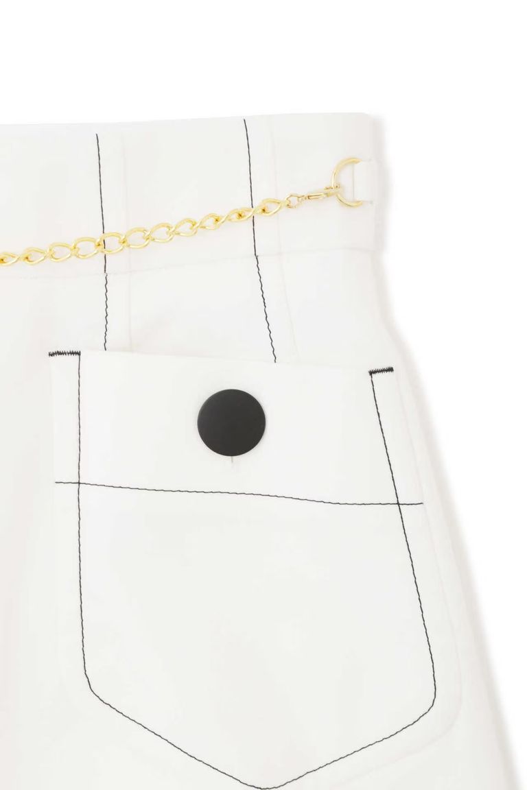 PINKY&DIANNE - ステッチワークAラインスカート（ホワイト）綿