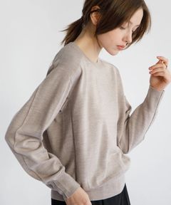 Re Stock Rws wool crew neck pullover (BEIGE) ウール/ 静電気防止 加工 / クルーネック  / 手洗可 / CT22391