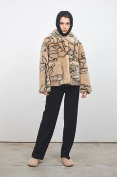 Traci Faux Fur Floral Lines / フェイクファー フローラル ライン
