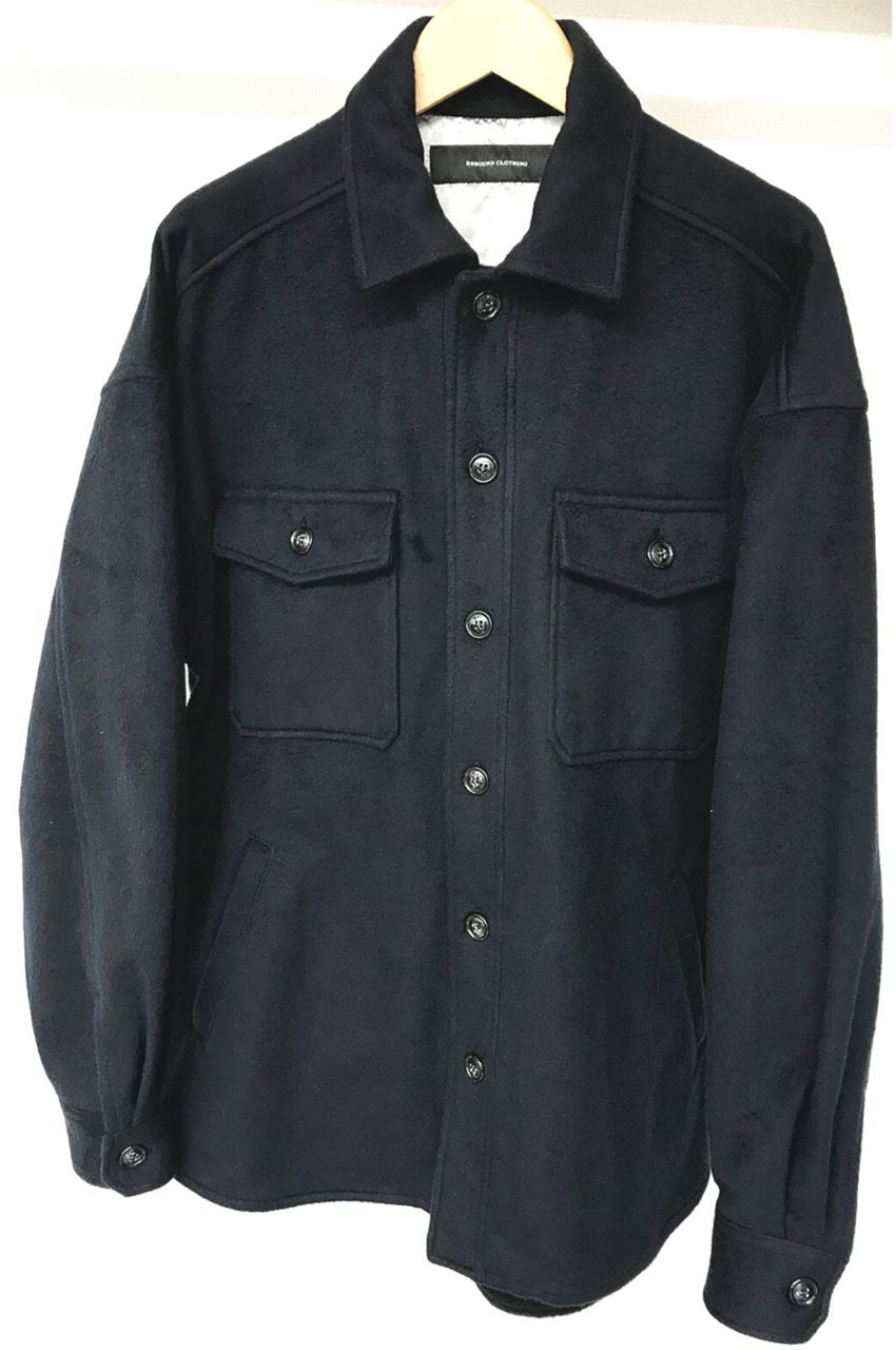 melton OVER CPO JK BLACK / オーバーサイズドロップショルダーCPOジャケット