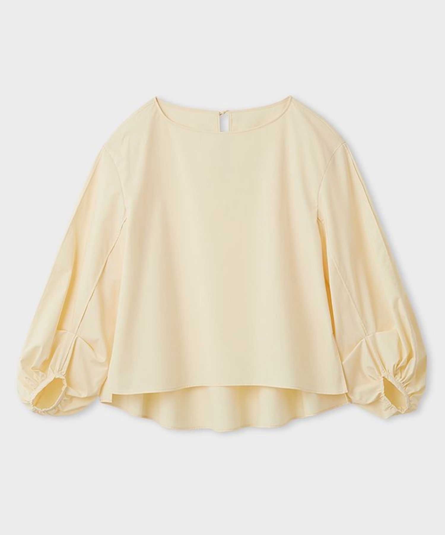 UVカットボリュームスリーブブラウス(イエロー) 綿 / ウォッシャブル / 後ろリボン / MWFB261094