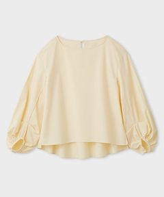 UVカットボリュームスリーブブラウス(イエロー) 綿 / ウォッシャブル / 後ろリボン / MWFB261094