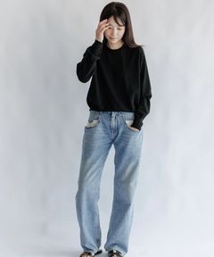 Re Stock Rws wool crew neck pullover (BLACK) ウール/ 静電気防止 加工 / クルーネック  / 手洗可 / CT22391