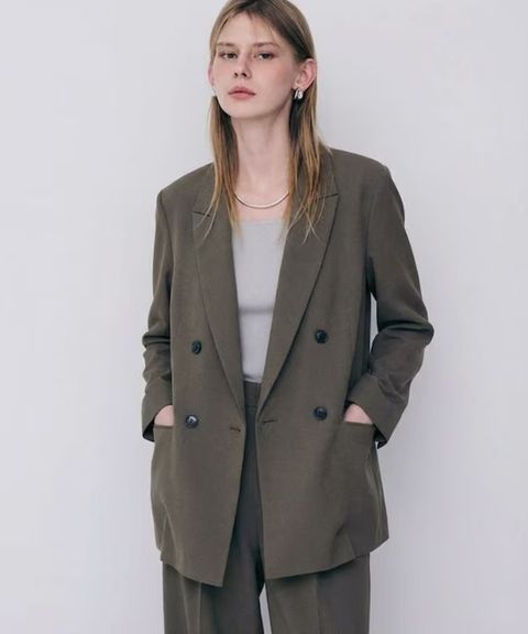 ウォッシャブルドライサップジャケット(ストレート) ポリエステル / ボクシーシルエット / JKUVLM0400