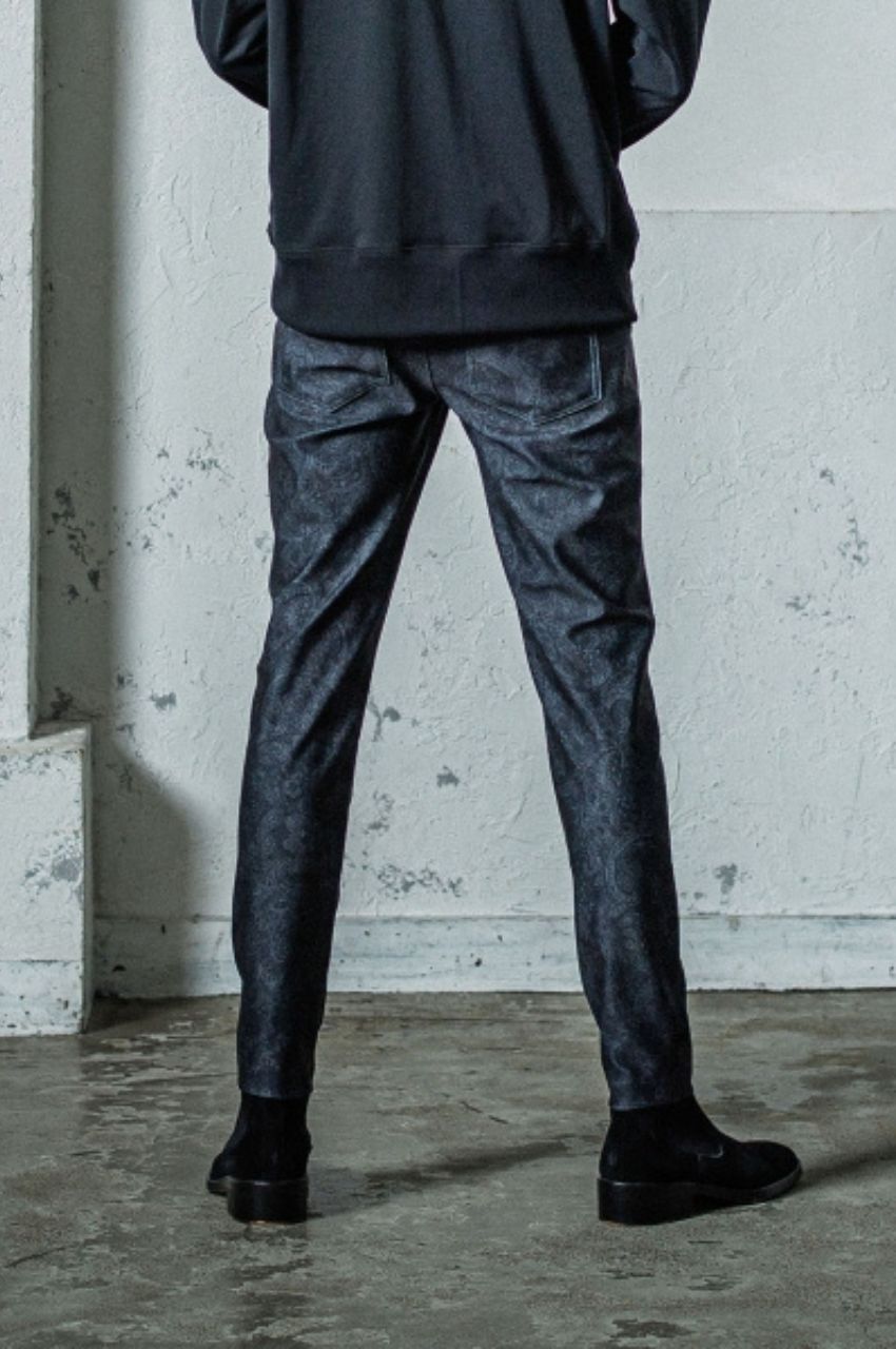 CHRIS EASY TUCK PANTS( PAISLEYBK) ポリエステル /  ワンタック / スラッシュサイドポケット / ベルトループ付き / ストレッチ /RC35-ST-016T