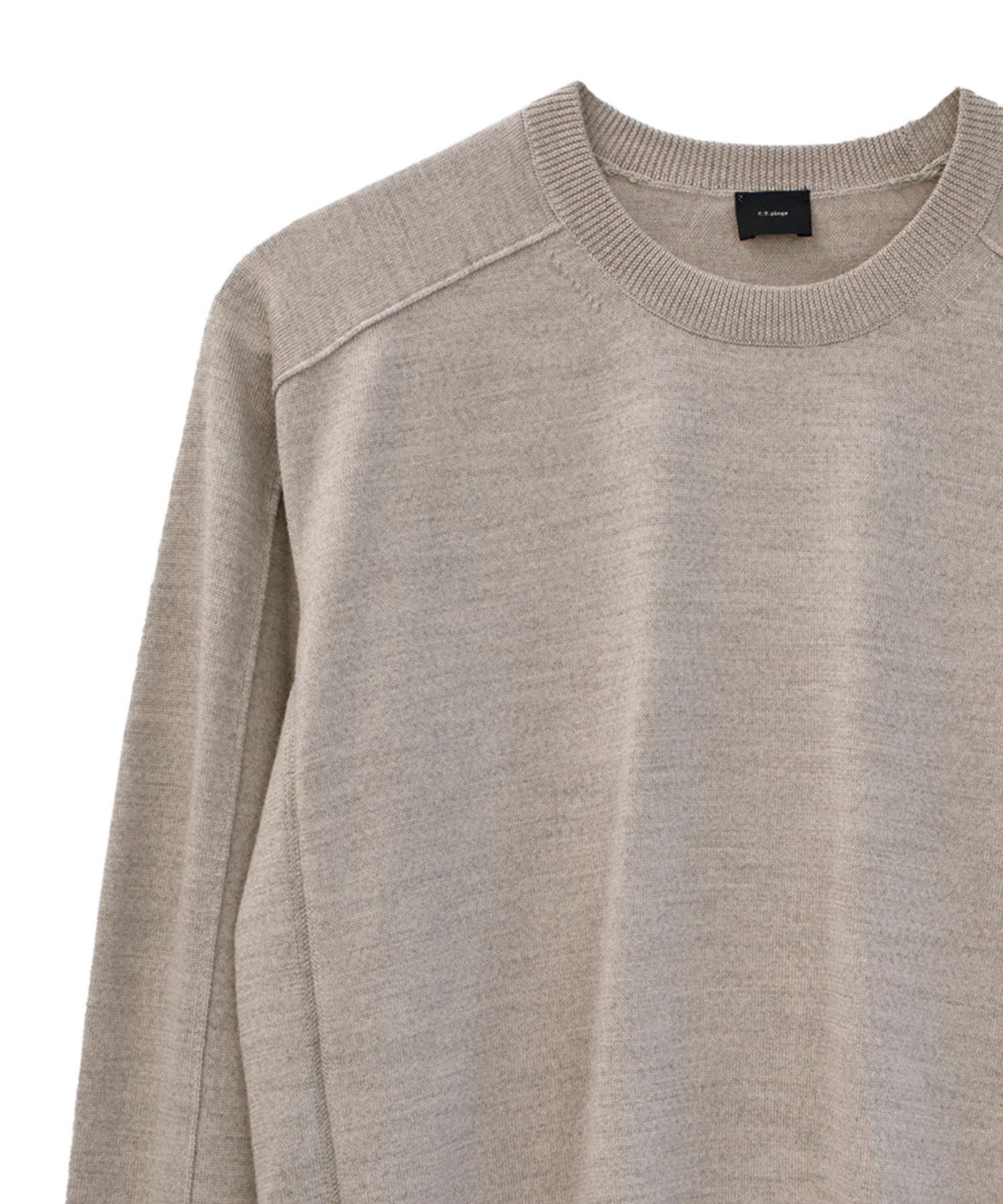 Re Stock Rws wool crew neck pullover (BEIGE) ウール/ 静電気防止 加工 / クルーネック  / 手洗可 / CT22391