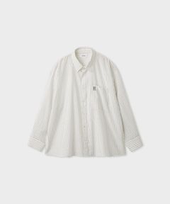 シアーストライプサイドオープンシャツ(ホワイト) レーヨン / ウォッシャブル / 手洗い可 / オーバーサイズ / MWFB261091