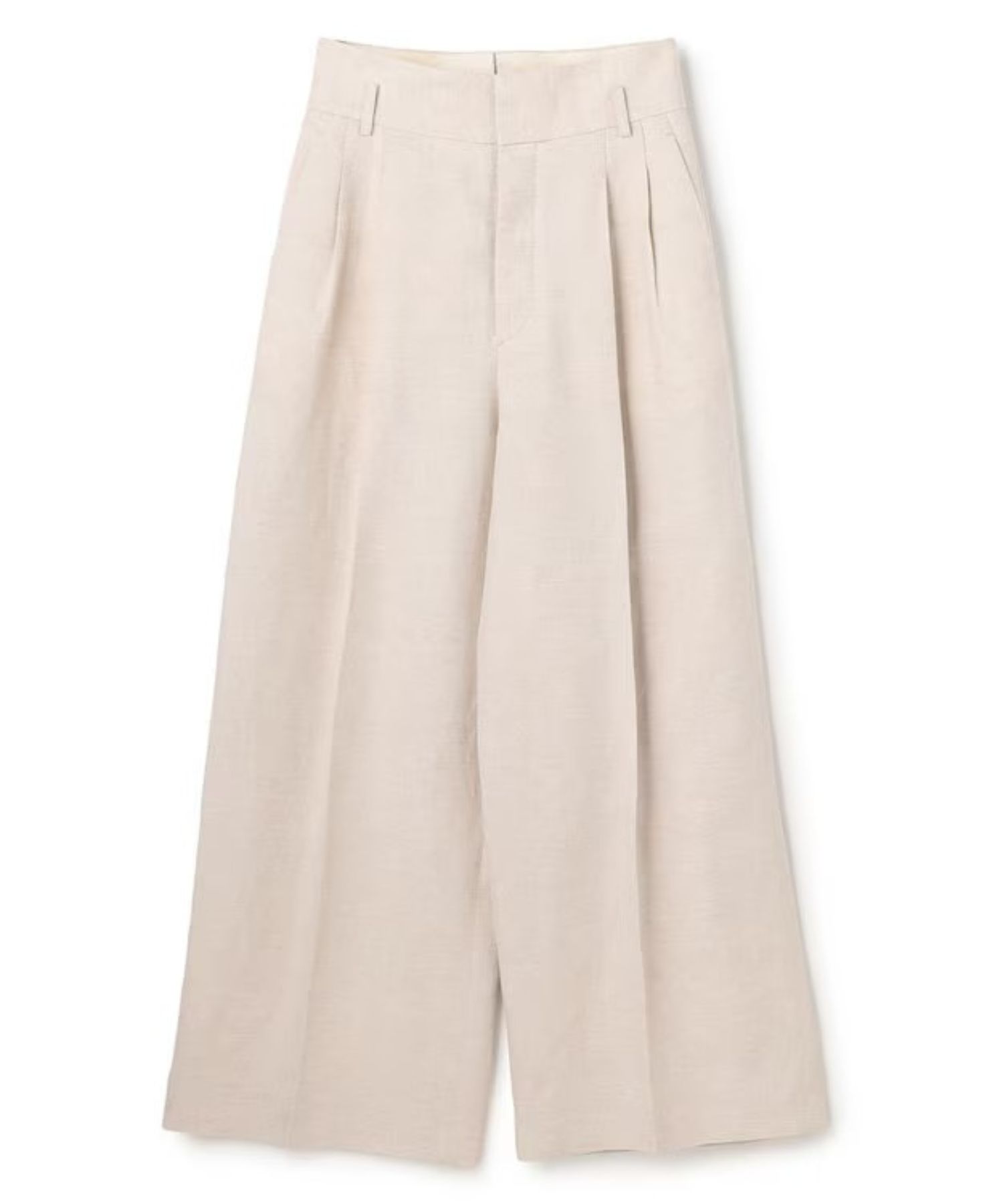リヨセルライトリネン ワイドトラウザー(フラックス) / 再生繊維 / ハイウエスト / ワイドシルエット / PRUVLS0305