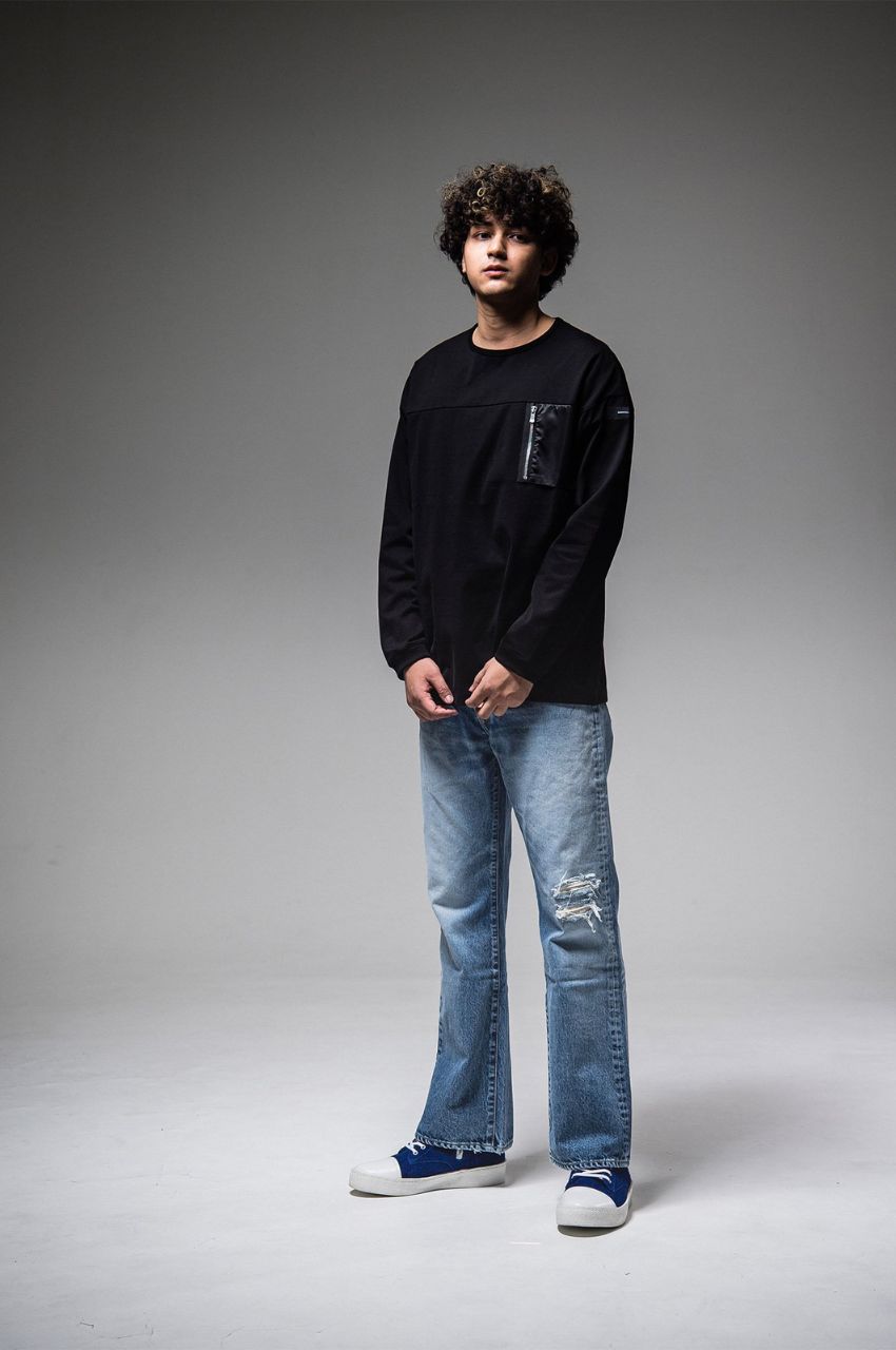 nylon pocket LOOSE LONG SLEAVE / ナイロンポケットルーズロングスリーブTシャツ