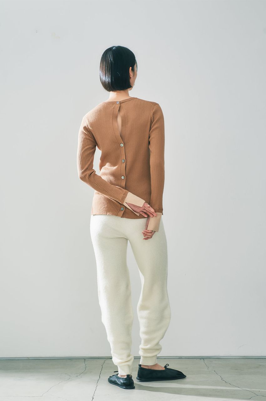 SEA ISLAND COTTON KNIT RIB KNIT P/O (CAMEL) コットン / ストレッチ / 海島綿 / ADWS-401-18