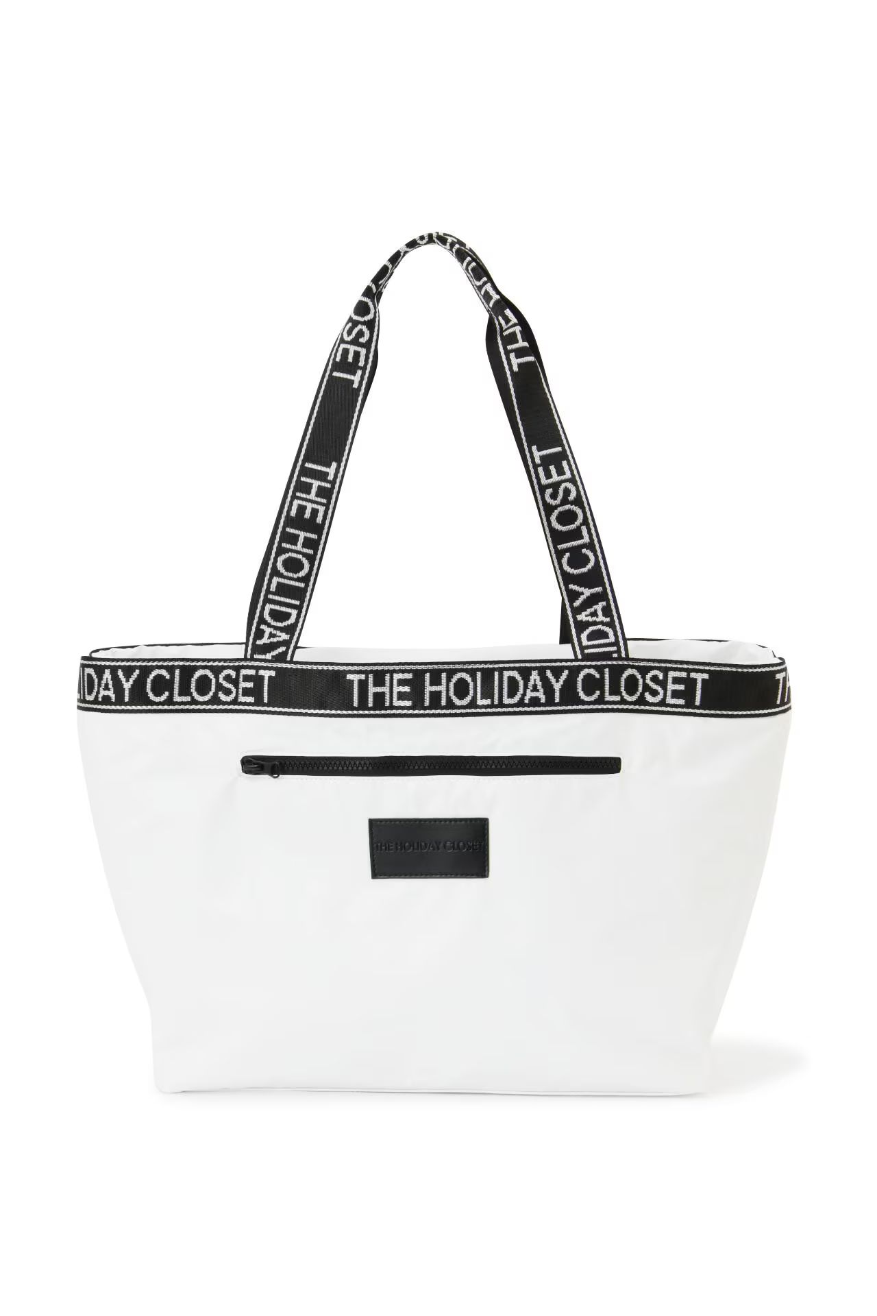 [THE HOLIDAY CLOSET] バイカラートートバッグ（ホワイト）ポリエステル / ポリウレタン / 軽量 / A4サイズ収納可能 / スポーツ