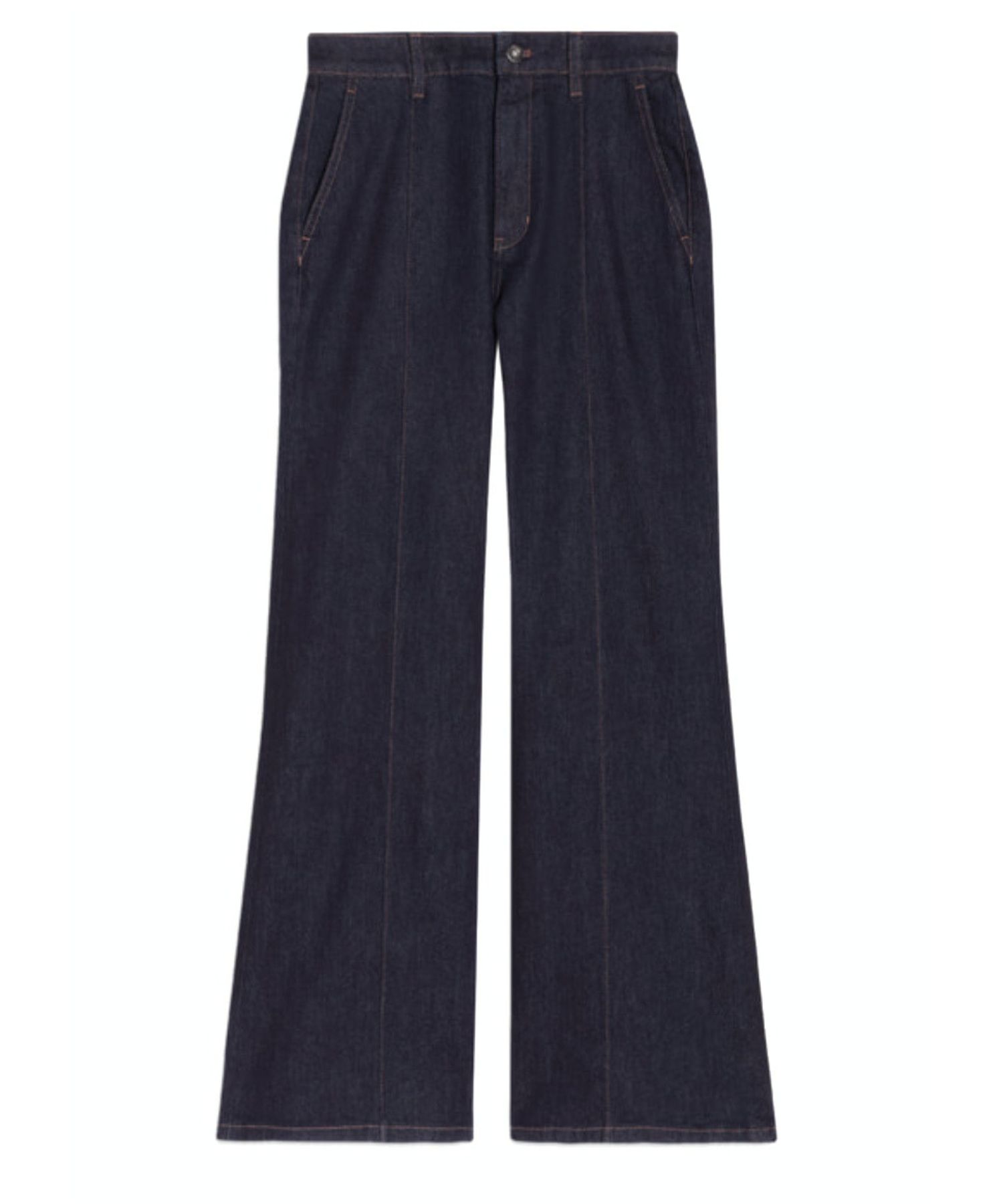 デニムフレアジーンズ Essential Denim (リンスドインディゴブルー) 綿 / ストレッチ  / 通年 / 手洗可 / 01-6306417
