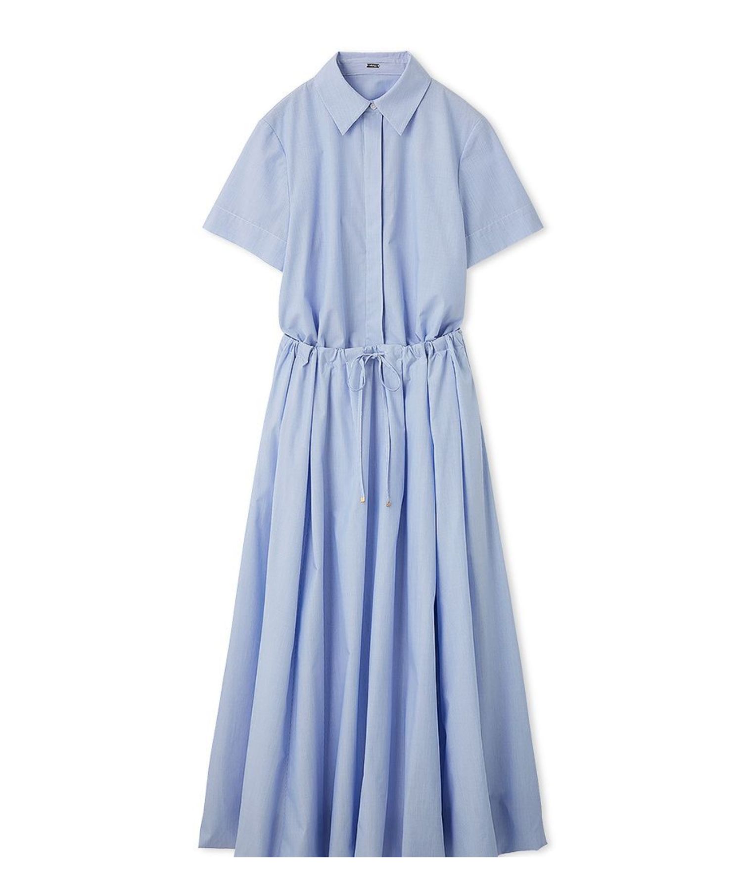 ストライプセパレートバルーンシャツワンピース (BLU) ポリエステル/ マルチウェイ / 比翼仕立て /手洗可 / 09WFO261031