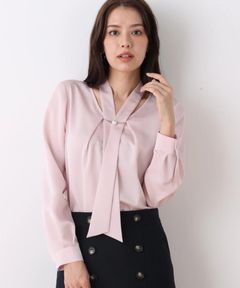 2WAYボウタイブラウス(ピンク) ポリエステル / ストレッチ無し / 裏地無し / 後ろ衿ぐりなみだ開きあり / 0316110222