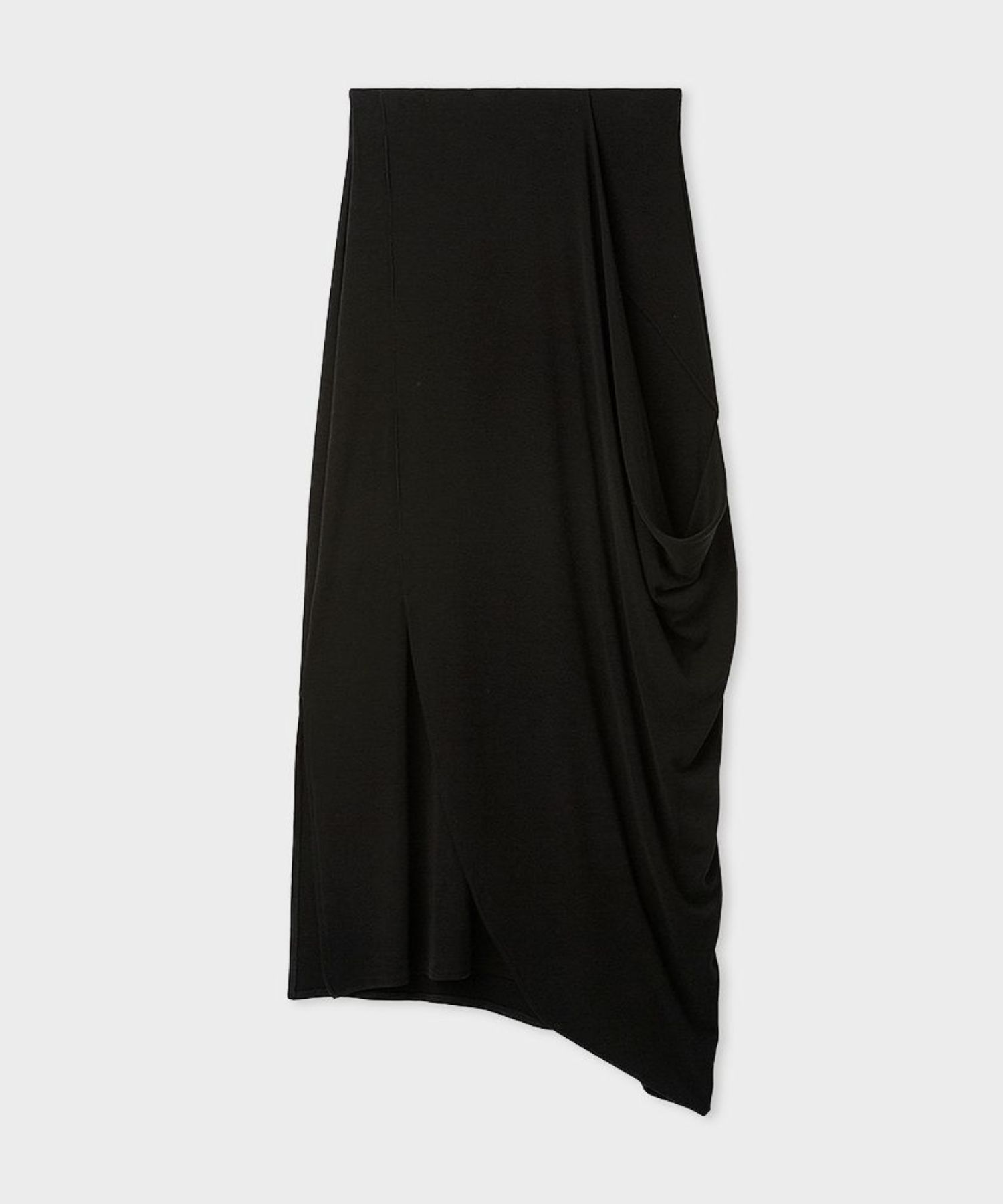ニュアンスドレープカットスカート(ブラック)再生繊維 / ウォッシャブル / 手洗い可 / アシンメトリー / MWCS261051