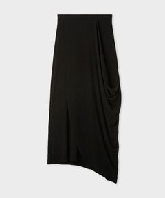 ニュアンスドレープカットスカート(ブラック)再生繊維 / ウォッシャブル / 手洗い可 / アシンメトリー / MWCS261051