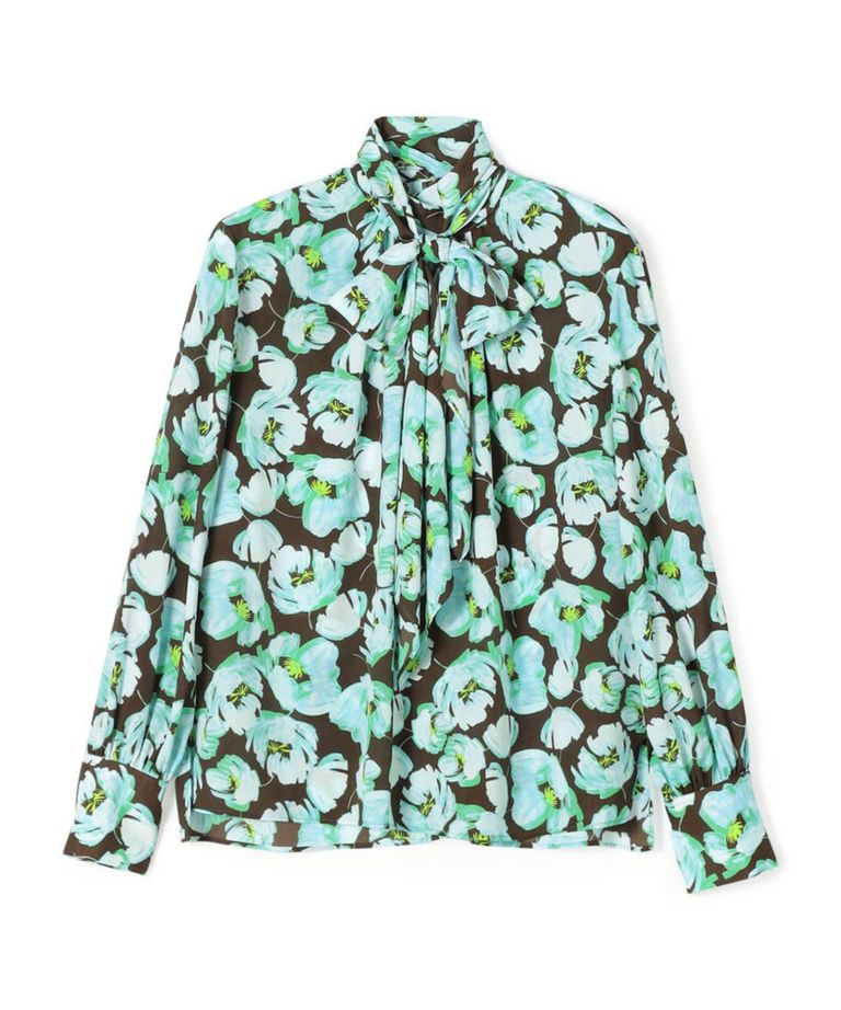 TOMORROWLAND マリンプラントプリント ボウタイブラウス TOMORROWLAND （トゥモローランド）の「マリンプラントプリント