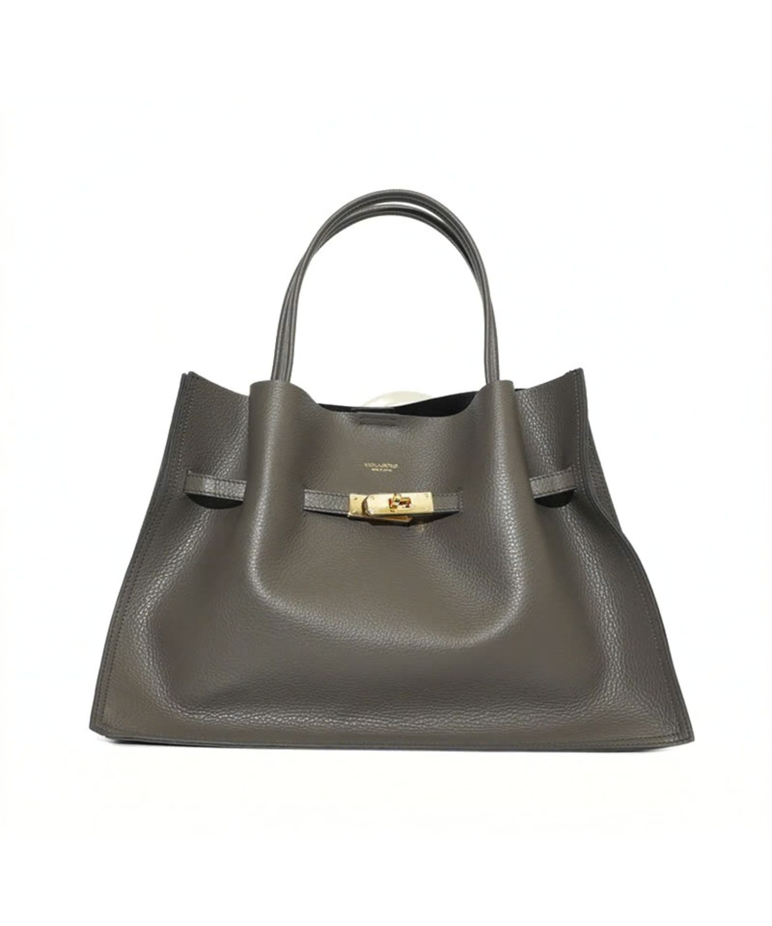 TRERO（トレロ）/（D/GRAY/BLACK）/ イタリアンWフェイスレザートートバッグ  Lサイズ(ブラック/グレー）牛床革（Italian leather）/ 日本製 / V-1497