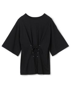 プレーンジャージー2WAYレースアップトップス(ブラック) 綿 / ウォッシャブル / KKUVGW0315