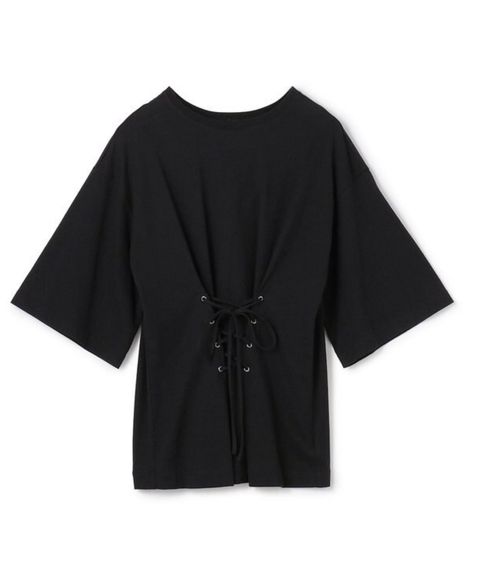 プレーンジャージー2WAYレースアップトップス(ブラック) 綿 / ウォッシャブル / KKUVGW0315