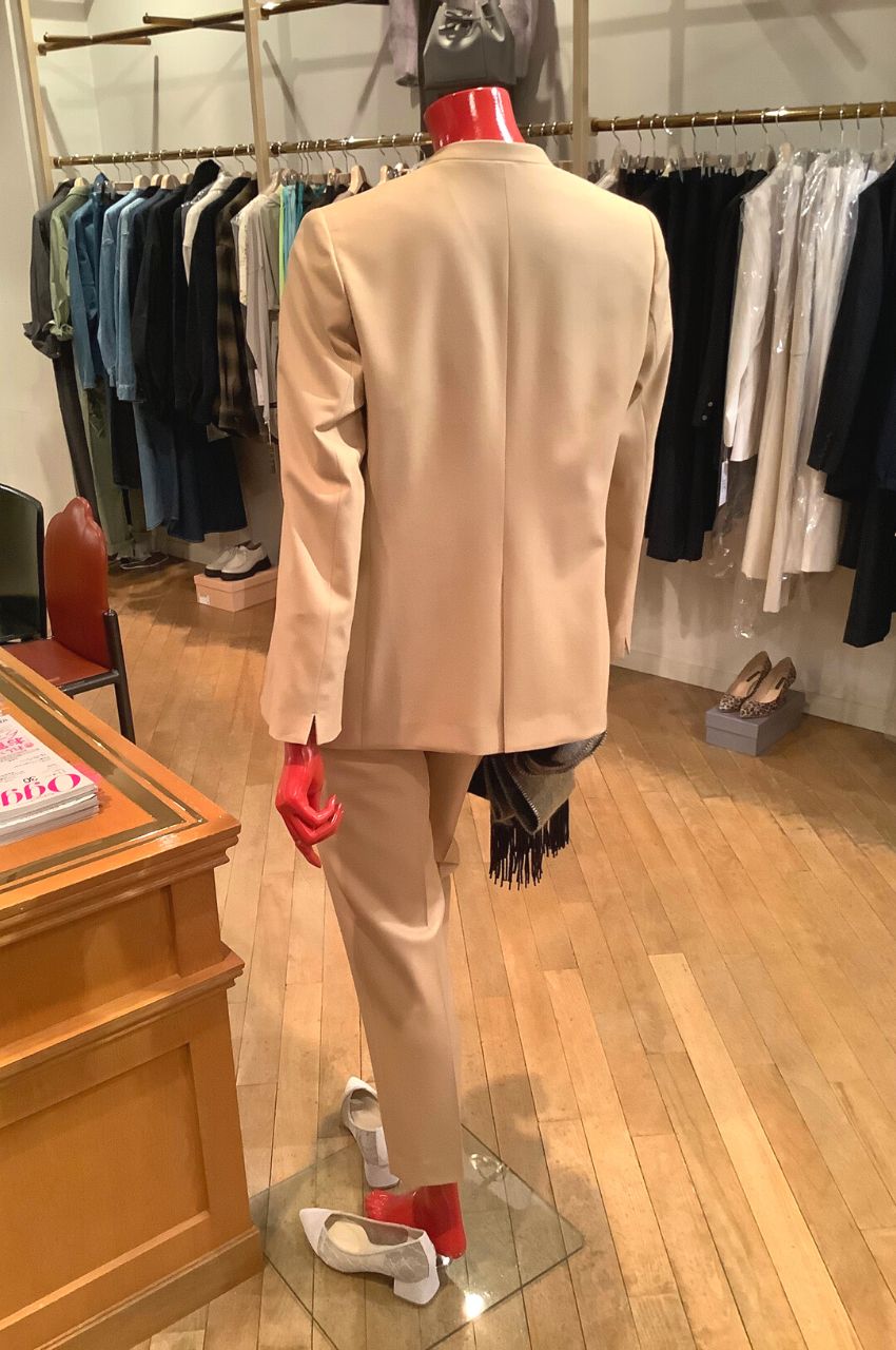 SUPER FINE WOOL SAXONY COLLARLESS JACKET / スーパーファインウールサキソニー ノーカラージャケット