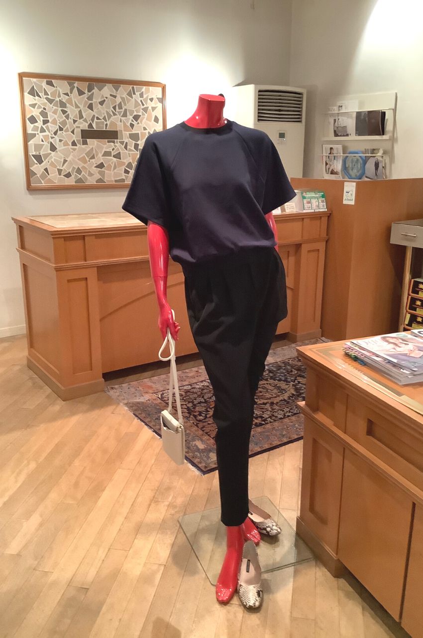 Double Knit LT N SS Seam Sweatsh / クロップドスウェットシャツ