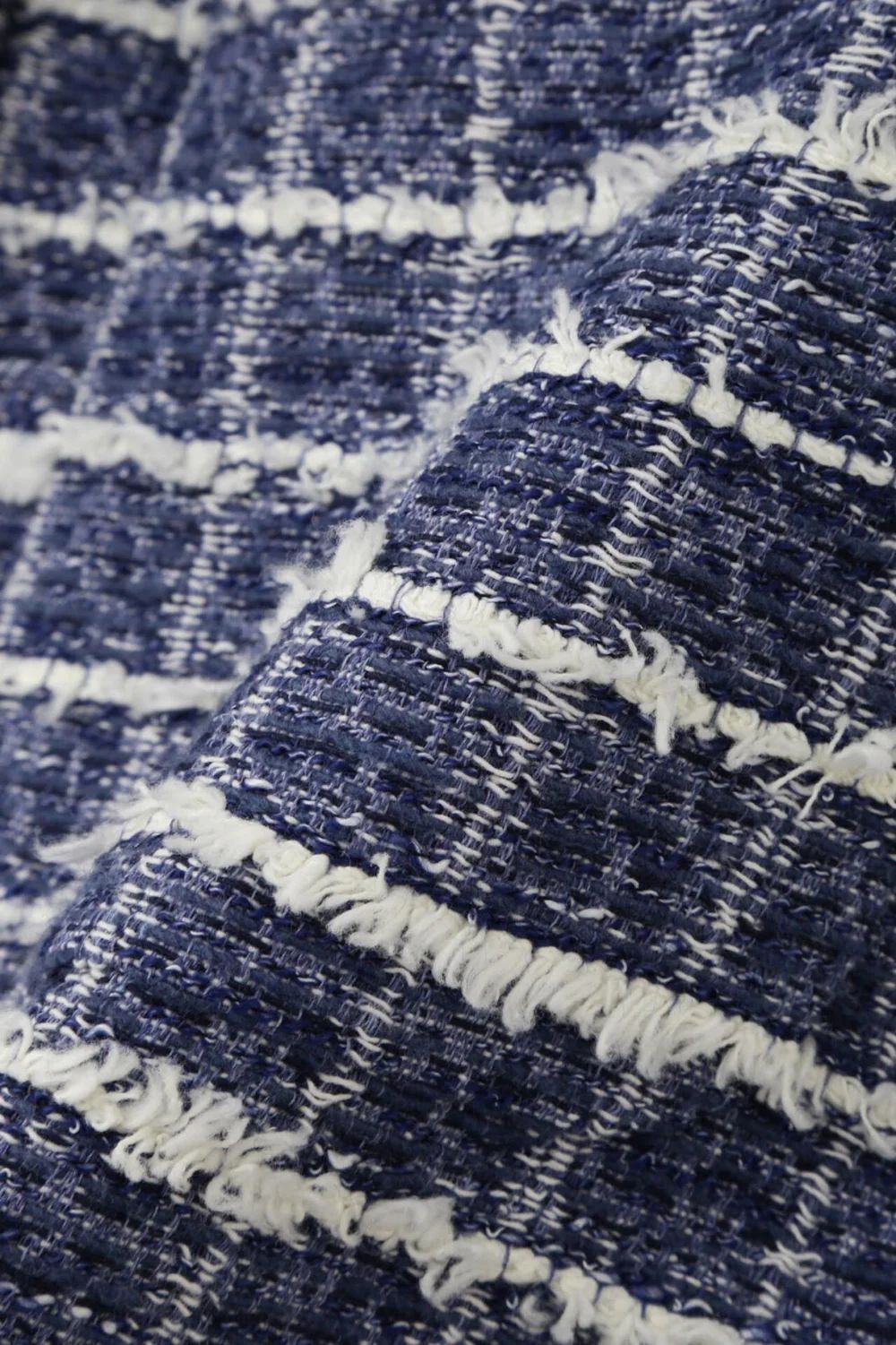 ツイードジレ (ブルー) / 綿 / ポリエステル / ボタン / 0315150205