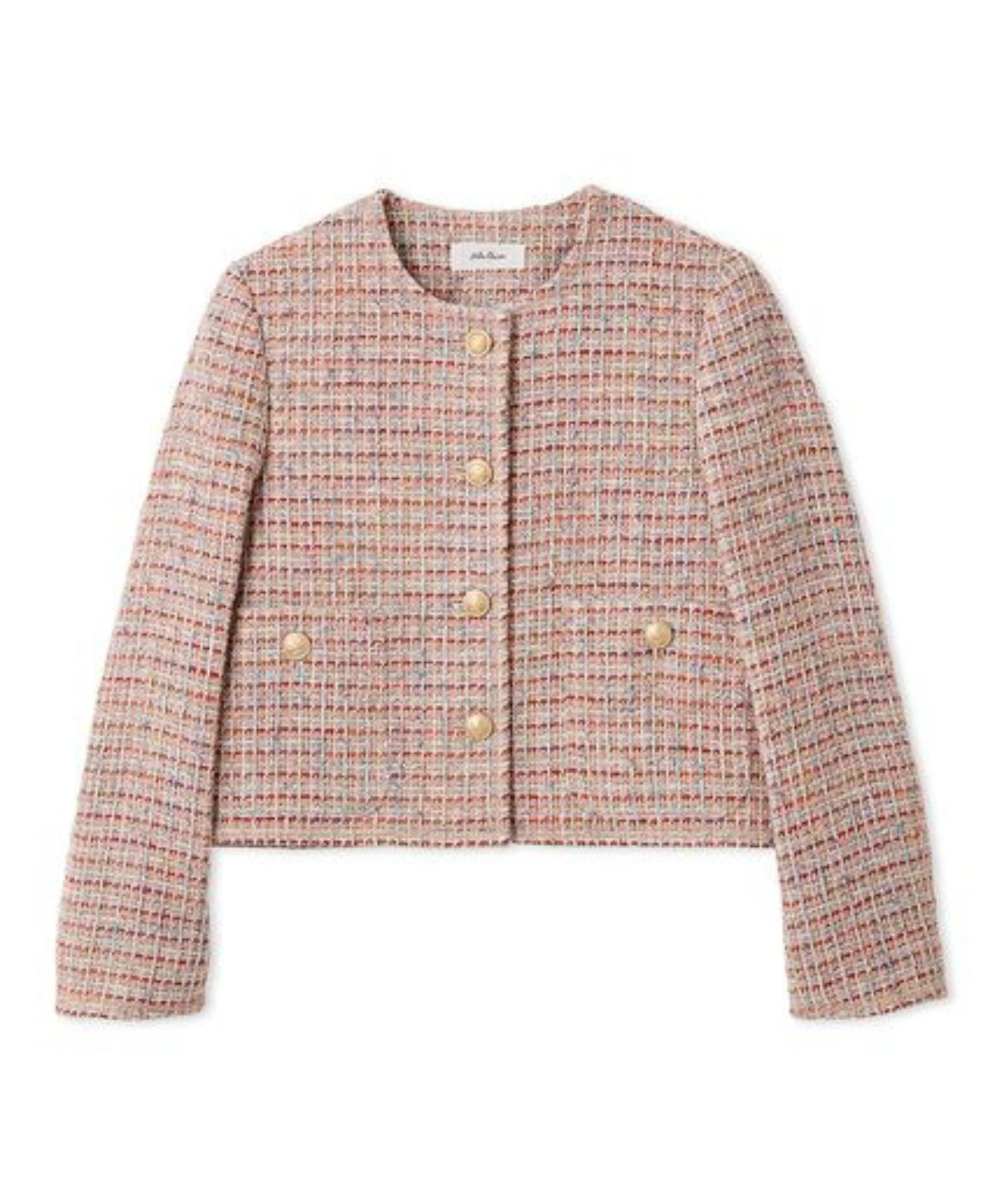 Mila Owen - クロップド金釦コンパクトツイードジャケット (WHT