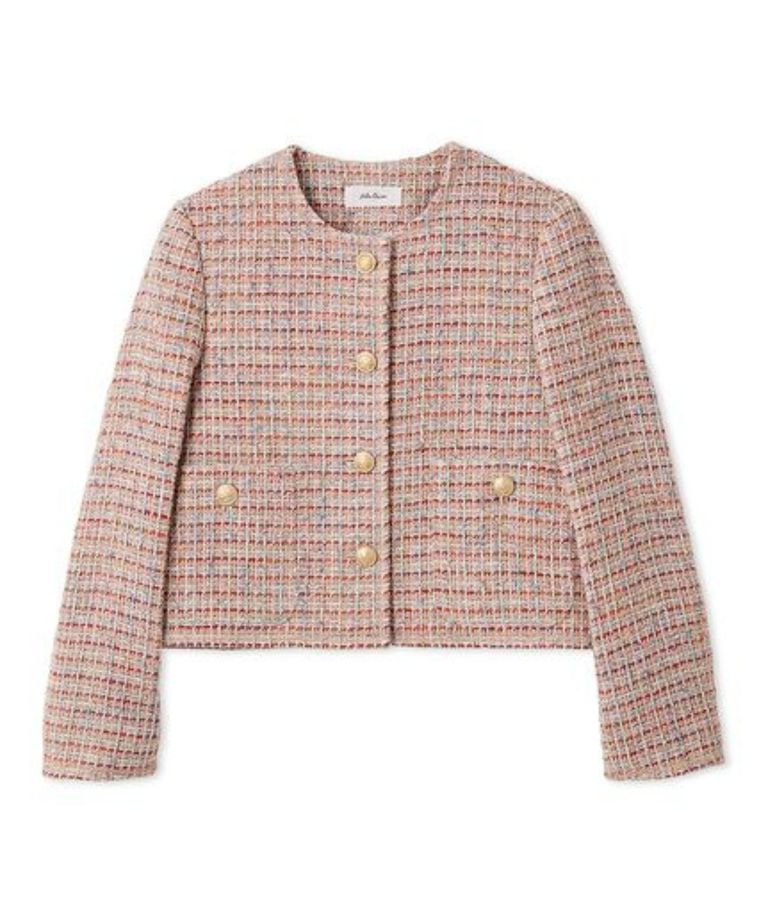 Mila Owen - クロップド金釦コンパクトツイードジャケット (PNK