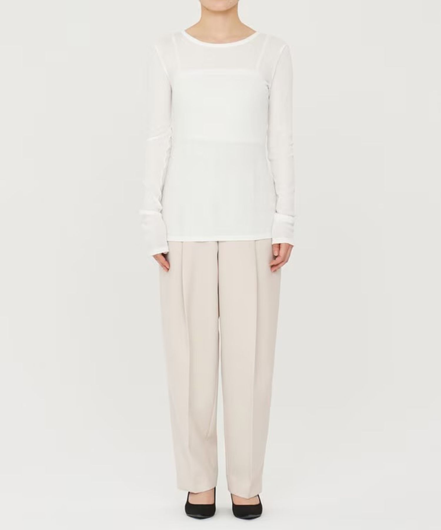 アルビニスタシフォンテレコボートネックカットソー(オフ) 綿 / ウォッシャブル / クルーネック / KKUVCA0205