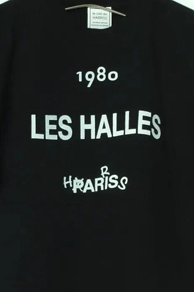 Harriss - Tシャツ (ブラック) コットン / ロゴプリント / 透け