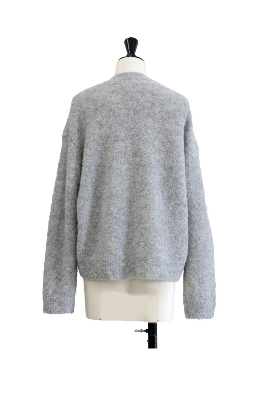 Alpaca loop loose pullover (L.GREY) アルパカ / クルーネック / 軽量 / 静電気防止加工 / CT24320