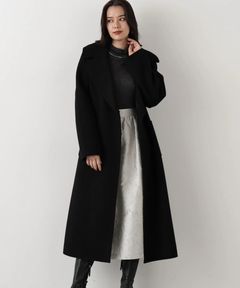 ビックカラーリバーコート(ブラック)羊毛 / 袖裏付き / ストレッチなし / ポケット×2 / 0315252016