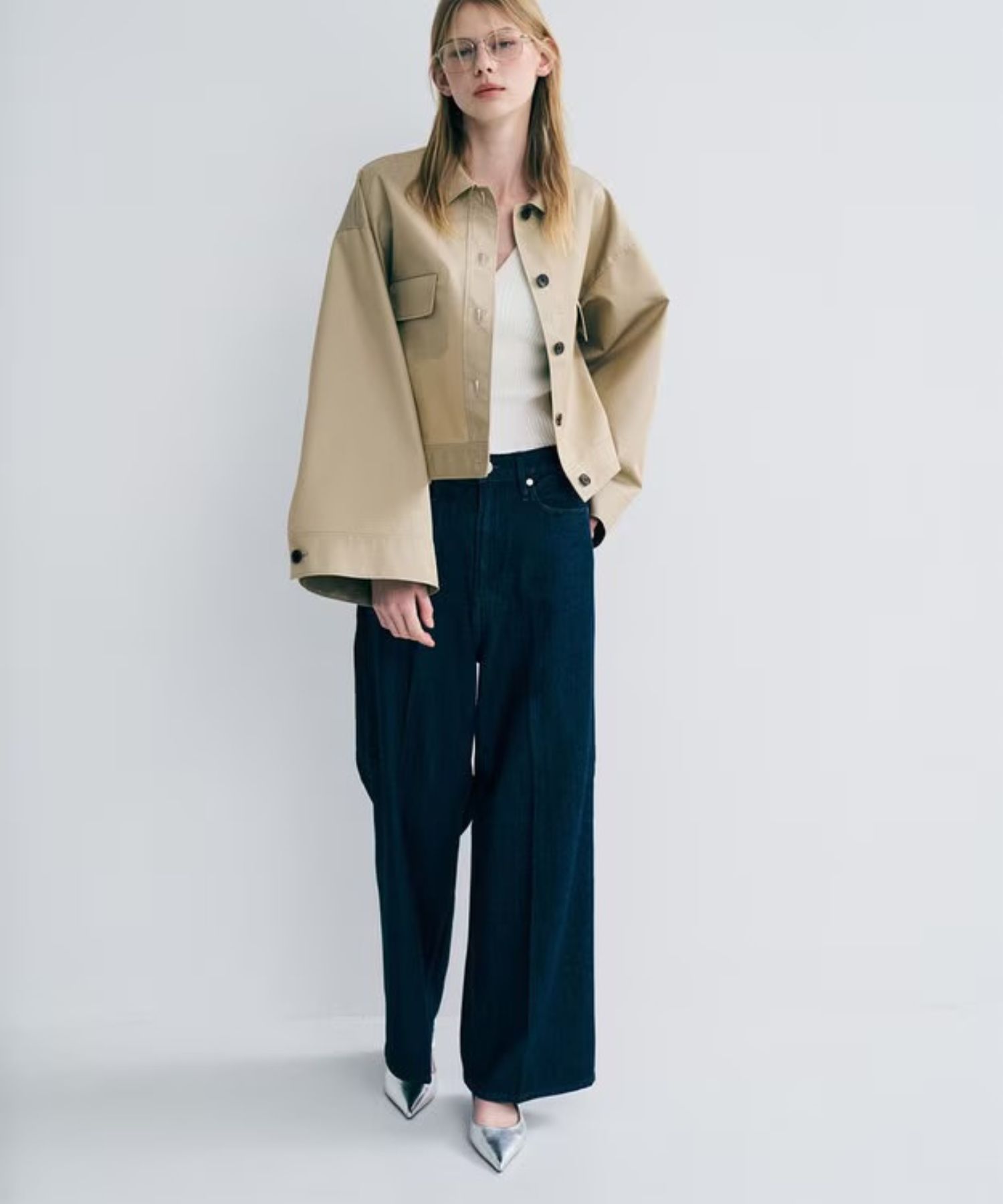 THE SISTER デニムパンツ upper hights × uncrave(リジット)綿 / ワイドシルエット / ハイウエスト / ウォッシャブル / PRUVLS0203