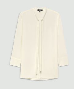 Prim Georgette Tie Blouse( アイボリー)ポリエステル / ウォッシャブル / 手洗い可 / 01-5308209