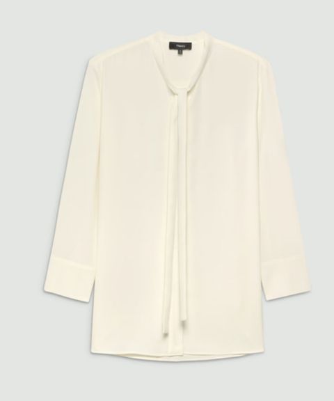 Prim Georgette Tie Blouse( アイボリー)ポリエステル / ウォッシャブル / 手洗い可 / 01-5308209
