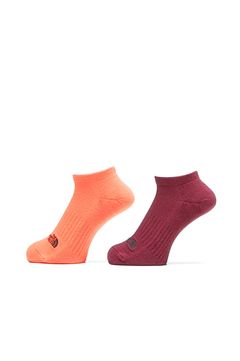 TNF ロゴ 2P ショート (TNFオレンジ×ビートルート) コットン / 足底をパイル編み / ユニセックス / ポリジン・ステイフレッシュ加工 / NN82311