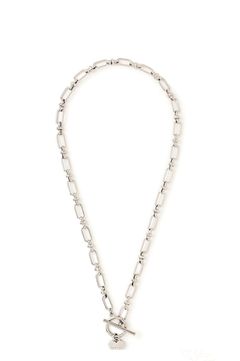 ハートクラスプチェーンネックレス(シルバー)  真鍮、スズ合金   / チョーカーサイズ /リングパーツ/ ハートモチーフ / FWGA245323