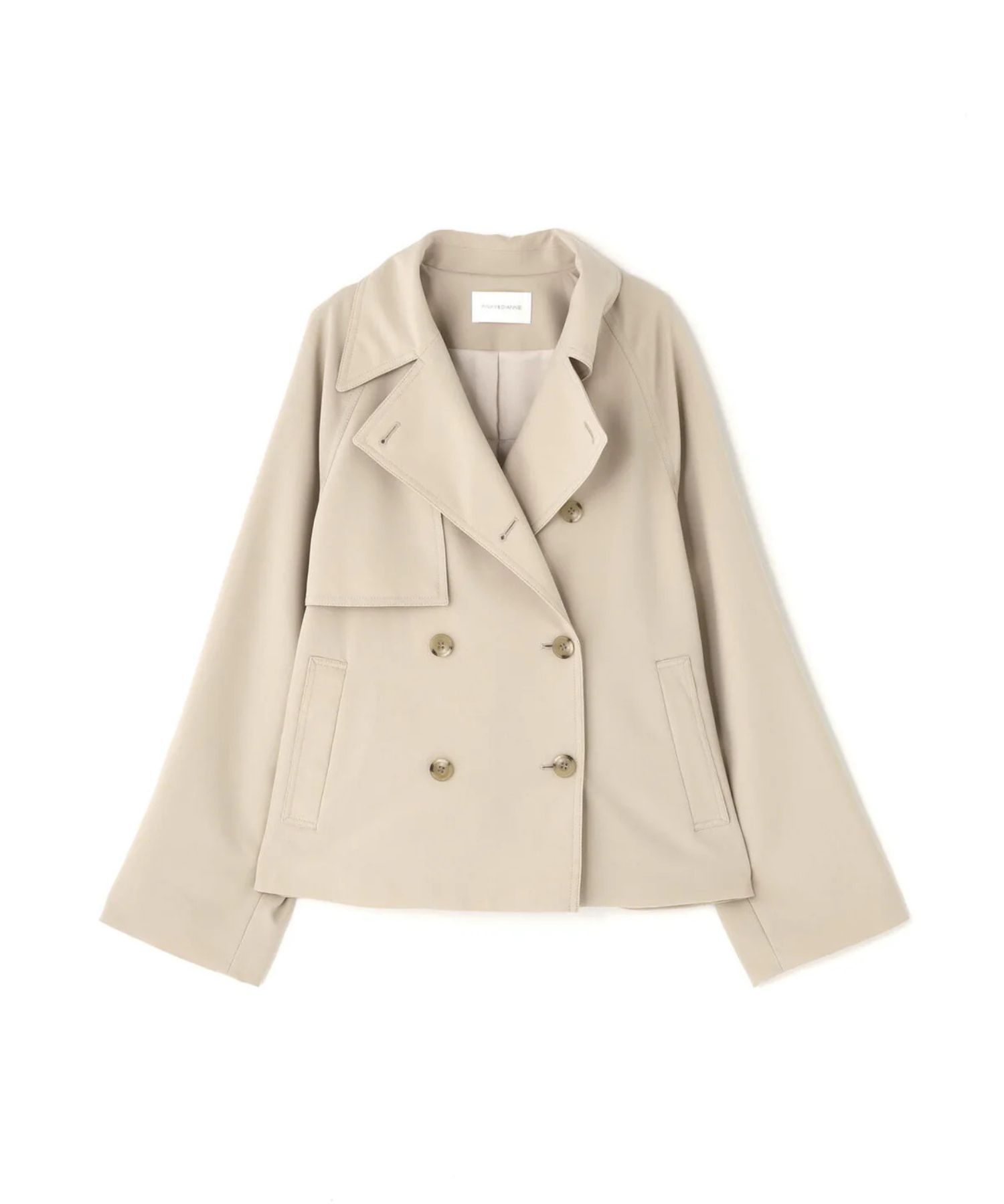 ソフトオックスショートトレンチコート(ベージュ)ポリエステル / ストレッチあり / 前釦あき / 前ポケット×2 / 0316151221