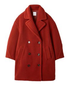 オーバーサイズボアコート (RED) ポリエステル / エコペル / コクーンシルエット / テーラード / 09WFC255109