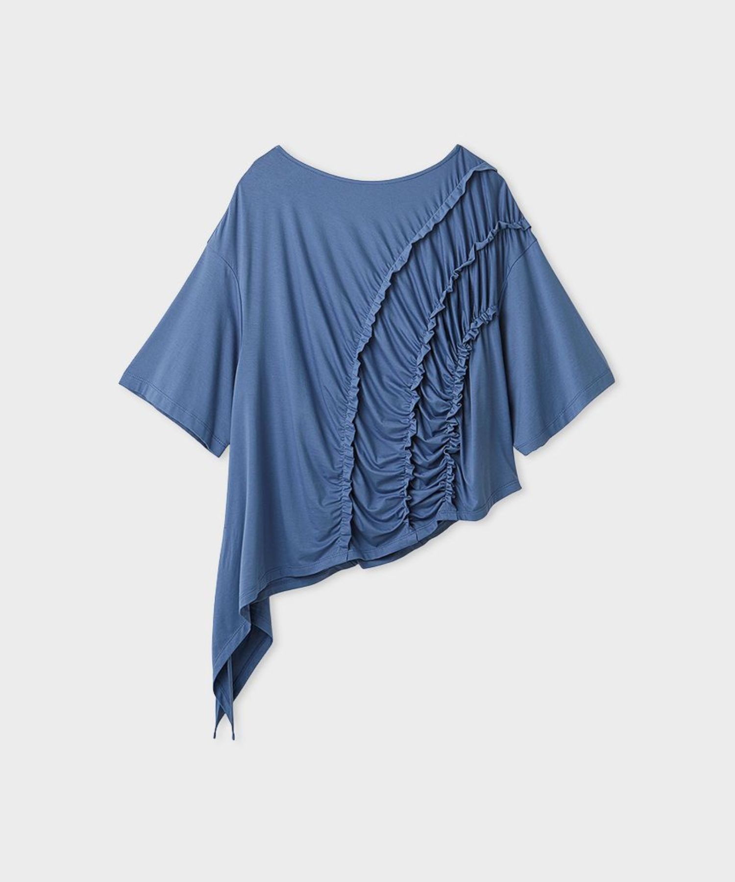 Nuriコラボギャザーカットトップス(ブルー) レーヨン / ウォッシャブル / 手洗い可 / MWCT 261056