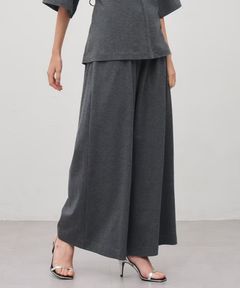 プレーンジャージーギャザーパンツ(チャコール) 綿 / ウォッシャブル / ウエストゴム / PRUVGW0314