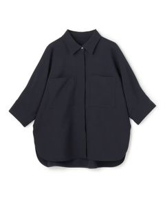 ウォッシャブルドライサップドルマンシャツ(ネイビー) ポリエステル / ヒップラインが隠れる丈感 / BLUVLM0400